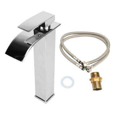 Miscelatore per lavabo a cascata Acciaio inossidabile 304 Caldo e freddo Monocomando Rubinetto lavabo Lavabo da appoggio
