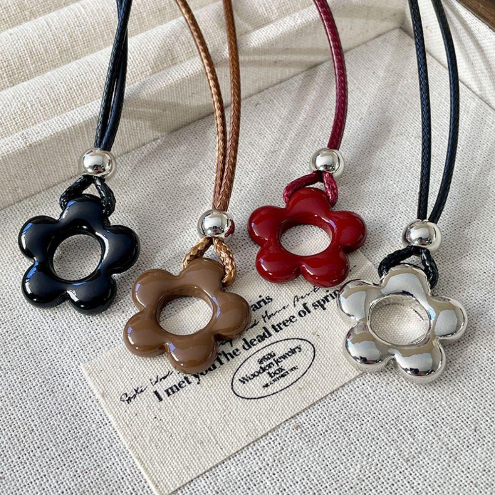 Přívěsek Květina z pryskyřice Dlouhý řetízek Náhrdelník Ručně vyrobený Přívěsek Řetízek na svetr Náhrdelník Dárek