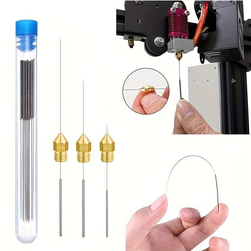 10Pcs 3D Printer Nozzles MK8 Extruder Nozzles and 0.2/0.25/0.3/0.35/0.4mm Stainless Steel Nozzle Cleaning Needles