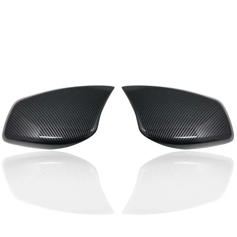 For BMW 5 Series E60 E61 E63 E64 2004-2008 520i 525i 528i 528xi 530i Rearview Mirror Cover Cap Carbon Fiber Glossy Black