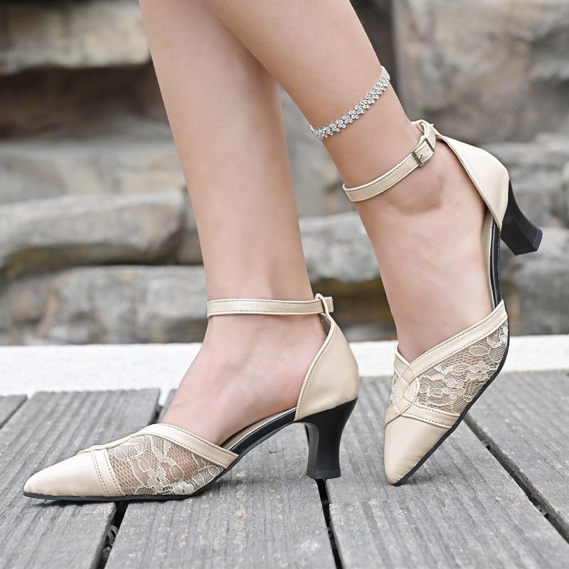 Fashion Women Sandals Outdoor New Pointed Shallow Mouth Thick Heel High Heels Shoes Women Platform Anti-slip Elegant Hollow Sandals