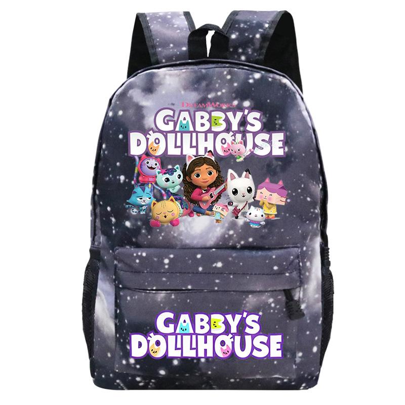 Cartoon Animation Gaby'S Doll House Peripheral Printing Casual Backpack Schoolbag For Primary And Secondary School Students