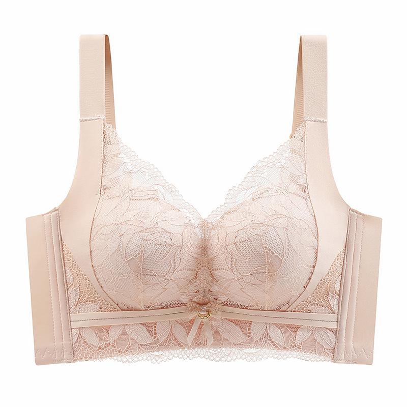Lingerie Women's Gathering Bra Anti-sagging Breast Retraction No Underwire Bra Adjustable Lace Bra Push Up Bra