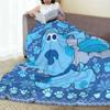 Blue's Clues Weihnachten Blau Hässlicher Stil Fleece-Decken Kreative Überwurfdecke für Sofa Bettwäsche Wohnzimmer 125*100cm Steppdecke