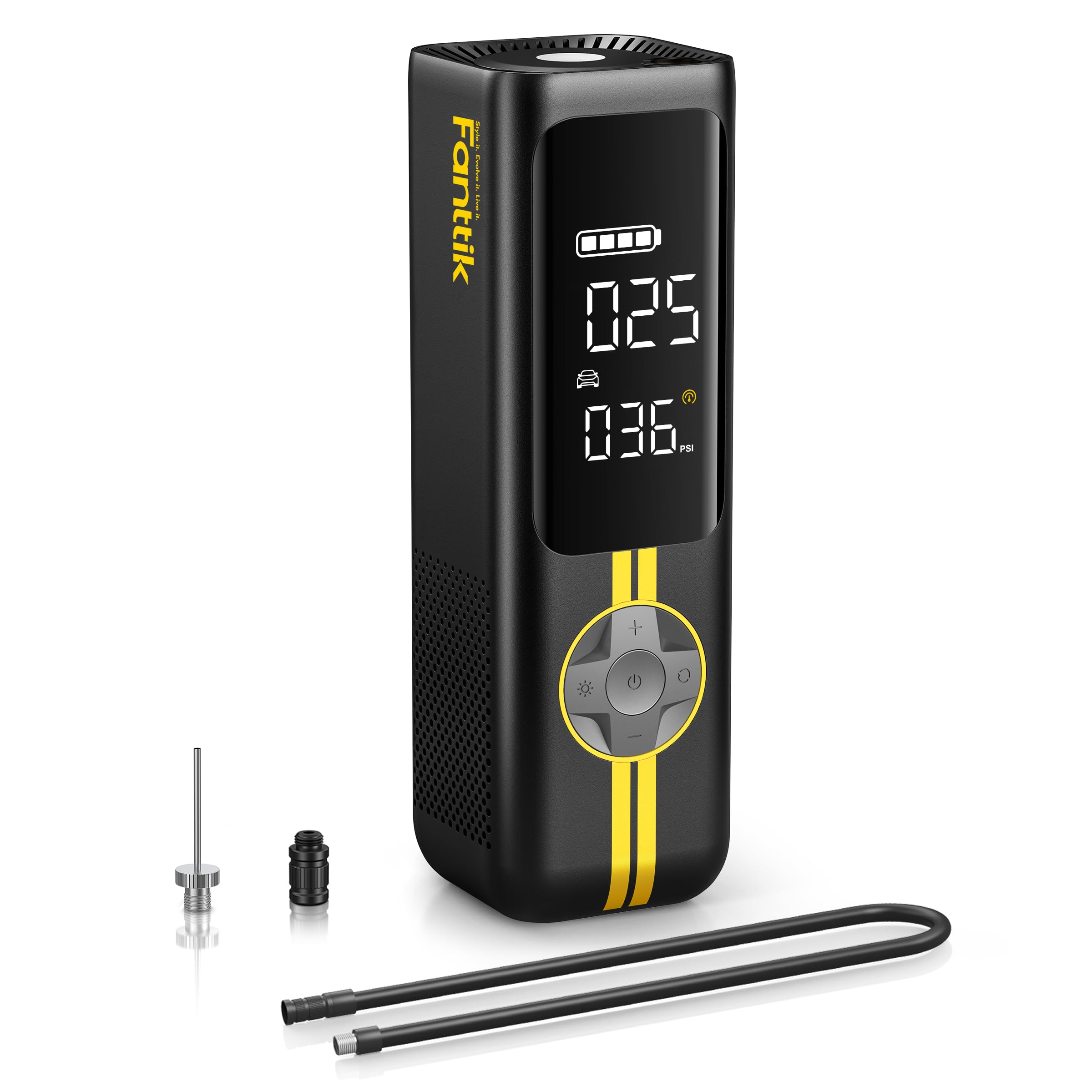 

Fanttik X8 APEX Электромобиль Быстрый 150 Двойной светодиод Автоматическое давление в шинах Подходит для электрических и мячей до Насос для шин, Накачка за 1 минуту, PSI, Беспроводной,