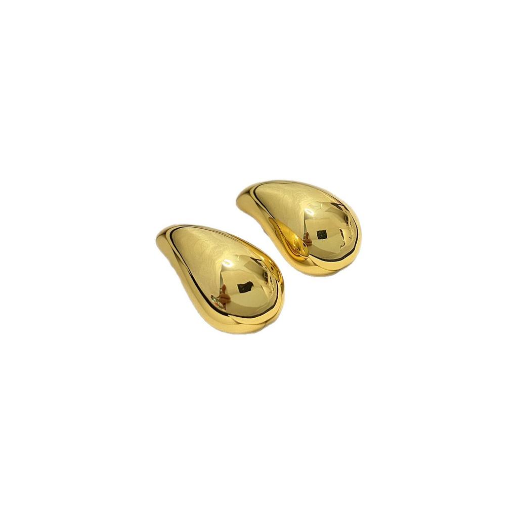 Autumn & Winter BV Style Large Water Drop Gold Plated Earrings - European & American Bestseller