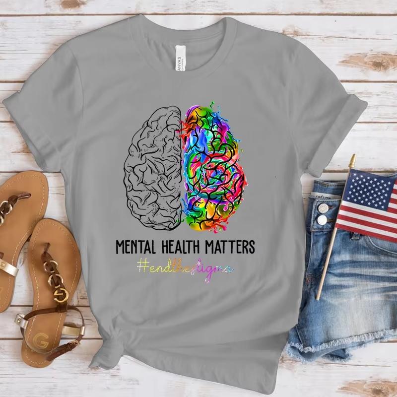 Fashion Women T Shirts Unisextal Health Awareness Unisextal Health Matters Print Funny Short Sleeve TShirt Lady Casual Summer Shirt