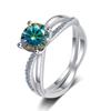 Bague Ringen S925 Sterling Silver Luxury Jewelry 1 Carat D Color Moissanite Diamond Ring For Wedding Four Claw Cross Hollow Rings
