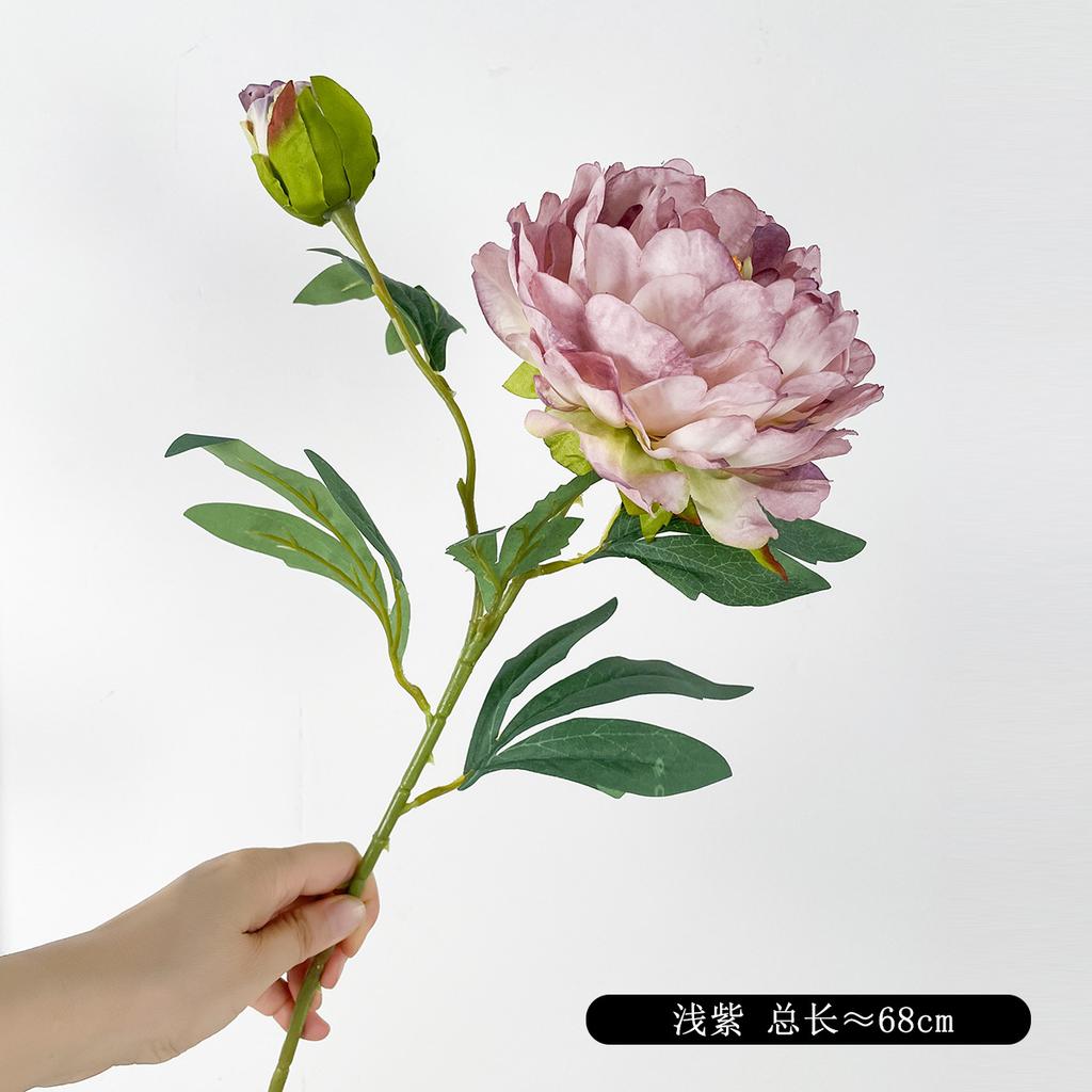 2 Head Artificial Peony Bouquet High Quality Long Stem Silk Fake Flowers Rose Pink For Bride Wedding Birthday Home Decors Bulk