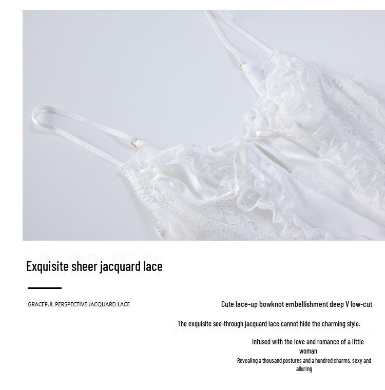 Gorgeous Plus Size Mesh See-Through Camisole Nightgown Set