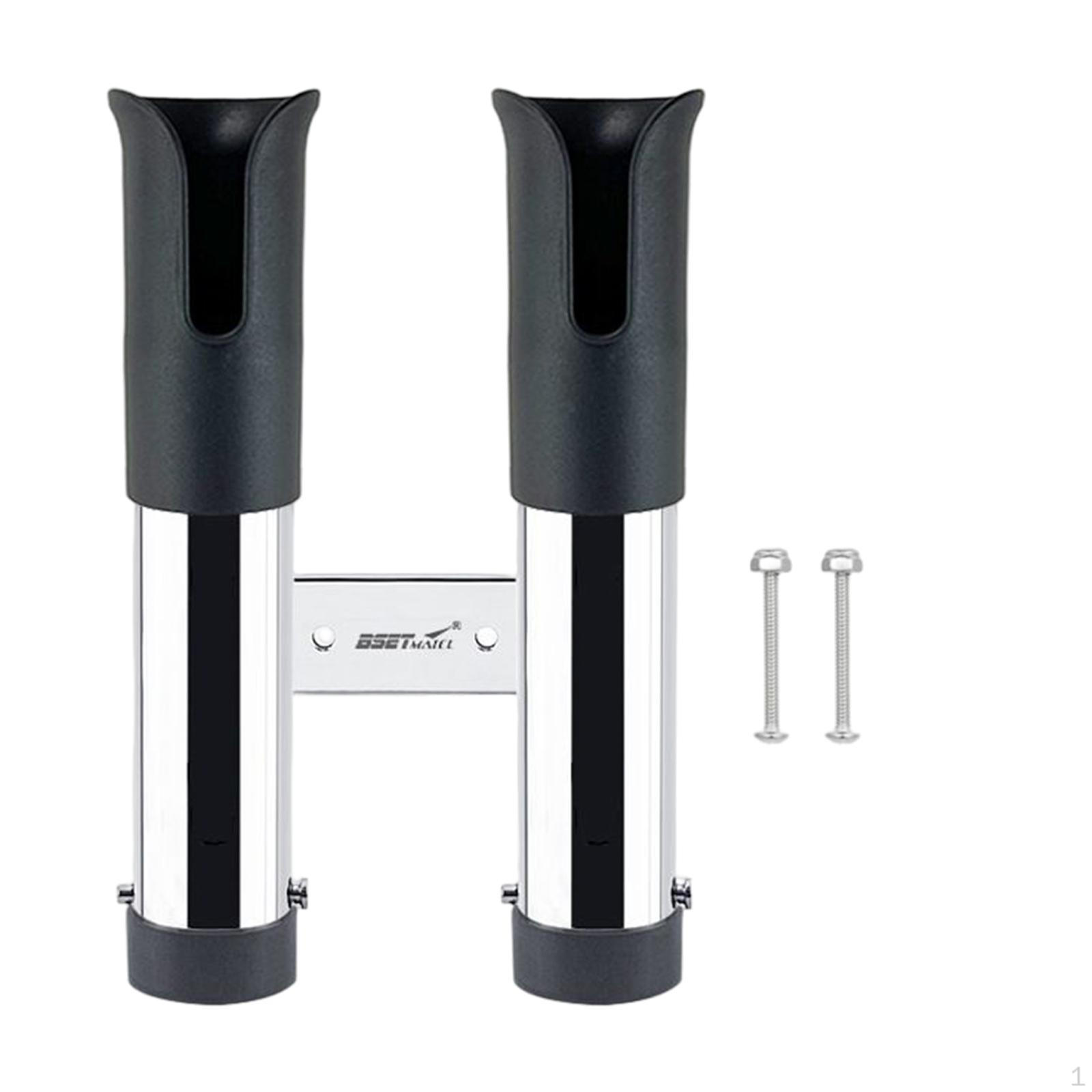 Stainless Steel Fishing Rod Holder with Mounting Hardware чёрный