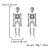 Sparkling Full Rhinestone Halloween Skull Earrings For Women Men Gothic Party Drop Dangle Earrings Punk Rock Statement Jewelry