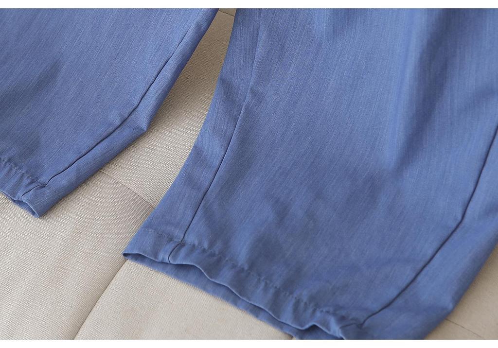 High-Waist Plus Size Tencel Cropped Jeans for Women - Elastic Waist, Straight Leg, Casual Summer Pants for Curvy Figures