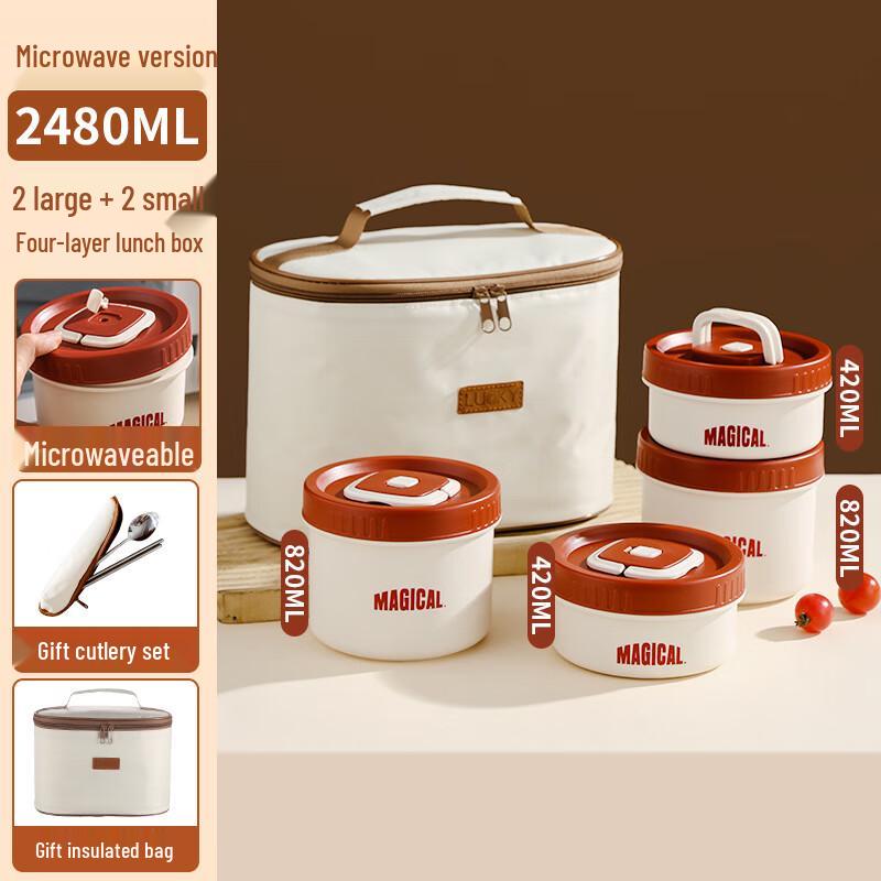 Jun Seventeen DU Microwavable 304 Stainless Steel Lunch Box Set