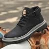 FashionGenuine Leather Men's Motorcycle Boots Luxury Brand Male Ankle Boots Retro Handmade Lace Up Shoes High Top Man Walking Footwear