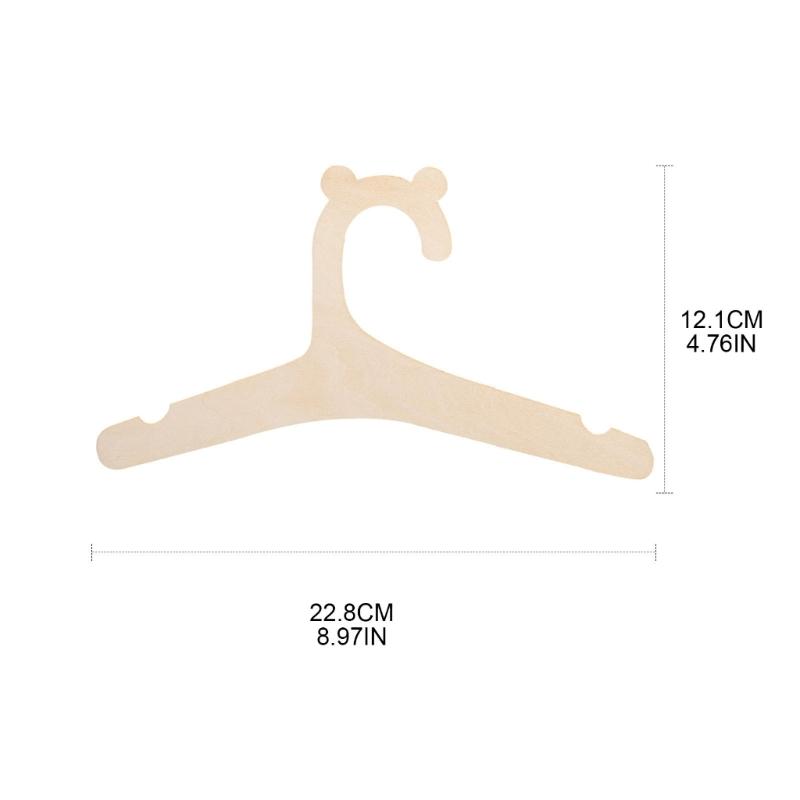 5Pcs Children Wood Clothes Hanger Household Organization Hanging Rack for Home Bedroom Toddler Girls Boys Pants Storag