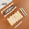 Kawaii School Supplies Holder Cookie Shape Plush Stationery Bag, Soft Stuffed Biscuit Pencil Back To Gift for Kids Case, Large Capacity Cosmetic