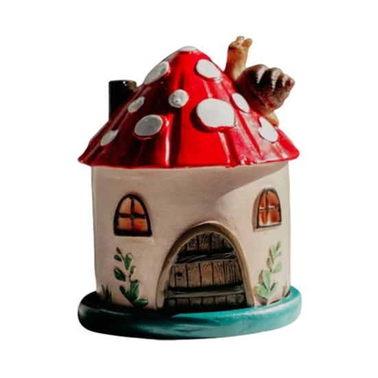 

Yousheng Грибной домик Подставка для благовоний Милый смоляной гриб Улитка Подставка для благовоний Мини настольное украшение для дома офиса Декор для ароматерапии красный