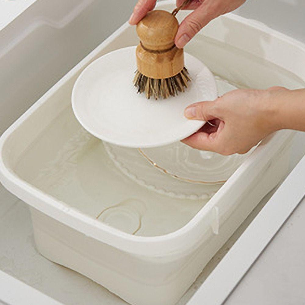 Silicone Vegetable Washing Basin Space Saving Laundry Tub Durable Dishpan  Food