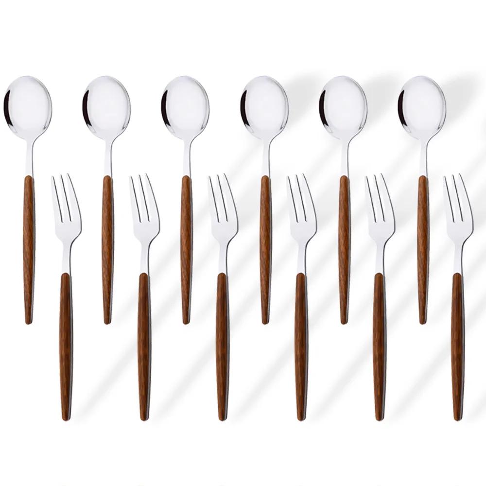 

12 шт. Зеркально-коричневые золотые чайные вилки ложки для мороженого из нержавеющей стали для перемешивания кофе кухонные аксессуары столовые приборы