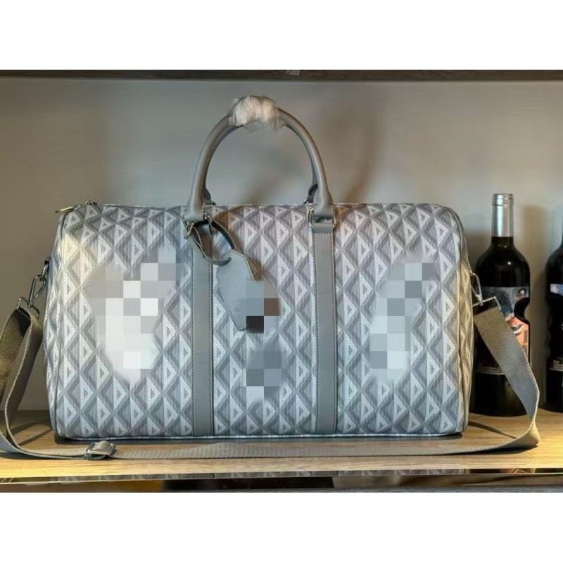 Large Capacity Travel Duffel Bag Men Plaid Waterproof Antibacterial 50x18x27cm 20-35L Casual Trip