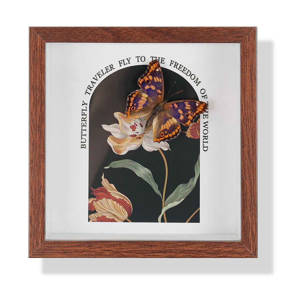 High-End Butterfly Specimen Photo Frame - Wooden Insect Decoration, Perfect for Home, Christmas, or Birthday Gifts
