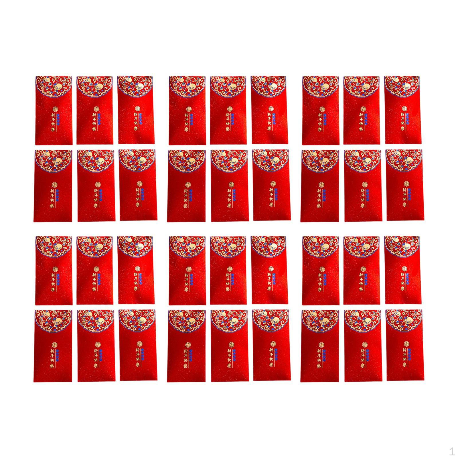 

36 Pieces Chinese Lunar Year Red Envelopes Spring Festival Lucky Money Wedding Style A