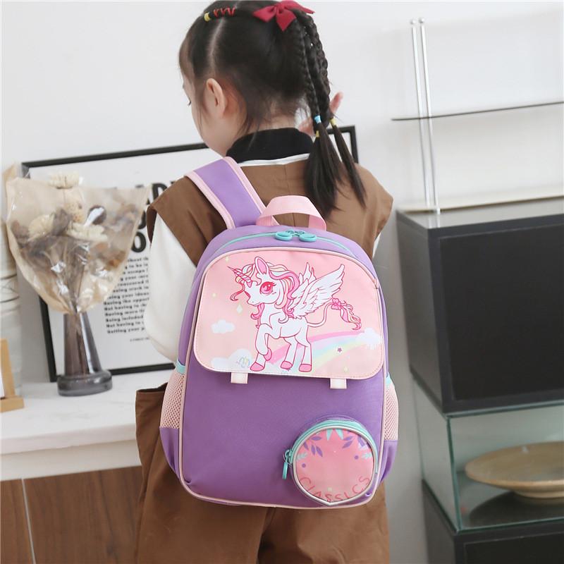 Cute Pink Unicorn School Backpack Lightweight For Kindergarten And Primary Students