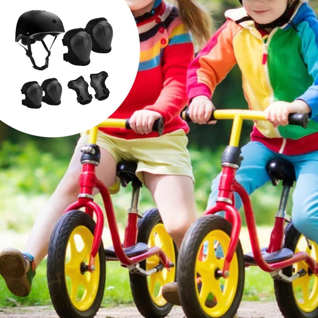 7 Pieces Kids Bike Helmet Protective Gear Set Skating Guards for Skateboarding Outdoor Inline Skating Sports Rollerblading