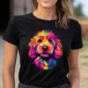 Buntes Goldendoodle Gesicht T-Shirt Hundeliebhaber Geschenk Bernedoodle Haustier Grafik T-Shirt
