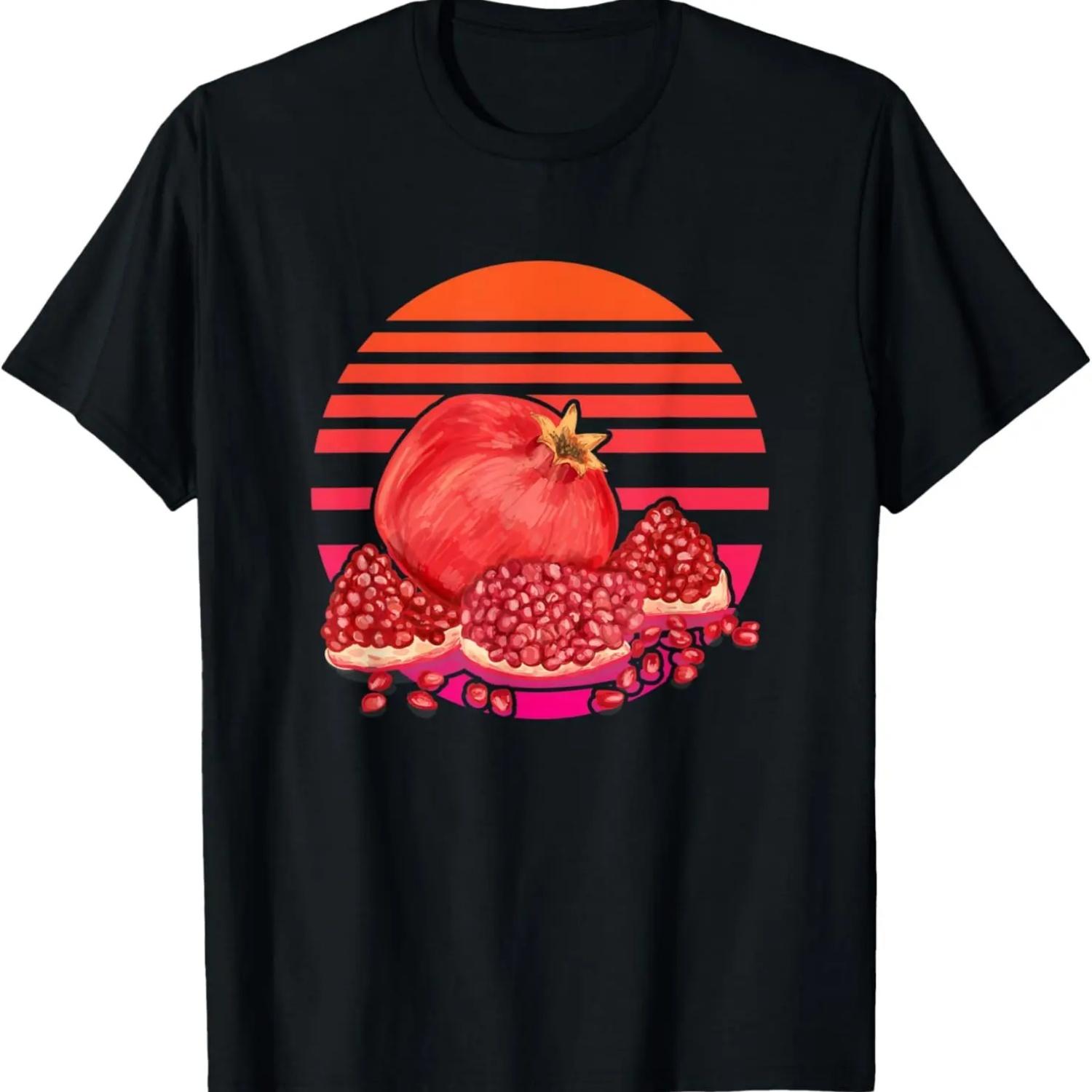 Retro 80s Vintage Style Pomegranate T-Shirt S чёрный