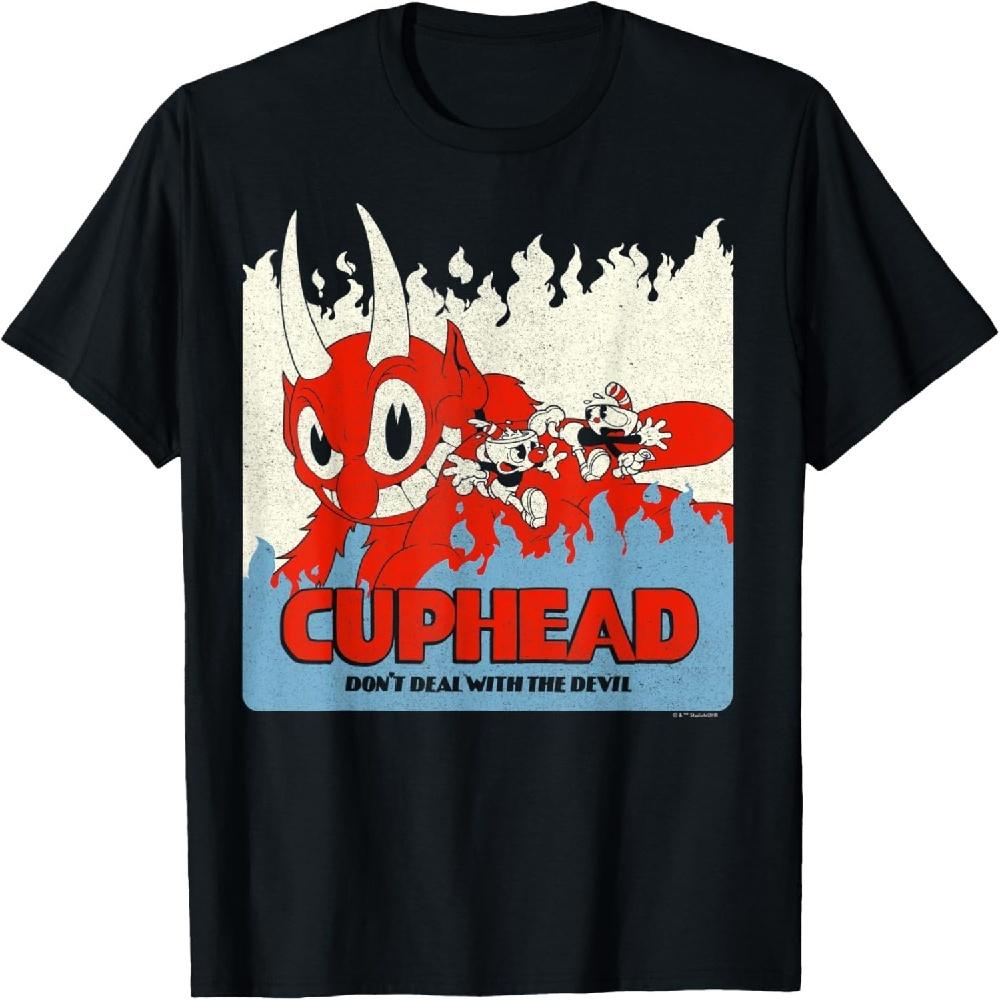Cuphead Don t Deal With the Devil Vintage Poster T-Shirt XXXXXL чёрный