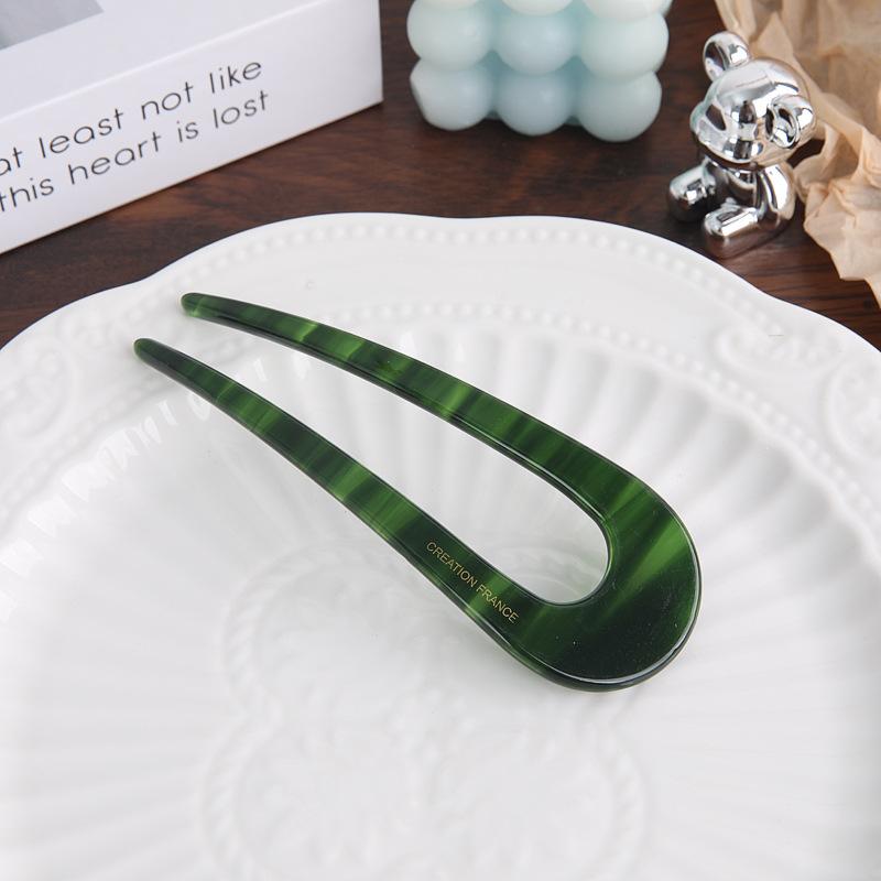 U-Shaped Hairpin Female High-End Sense Antique New Chinese Disc Hair Hairpin Headgear Simple Modern Daily Hairpin