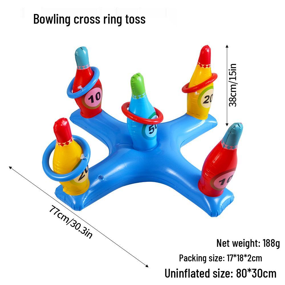 

Cross-Border PVC Inflatable Ring Toss Game for Kids & Parents 17x18x2 (Free Label) синий