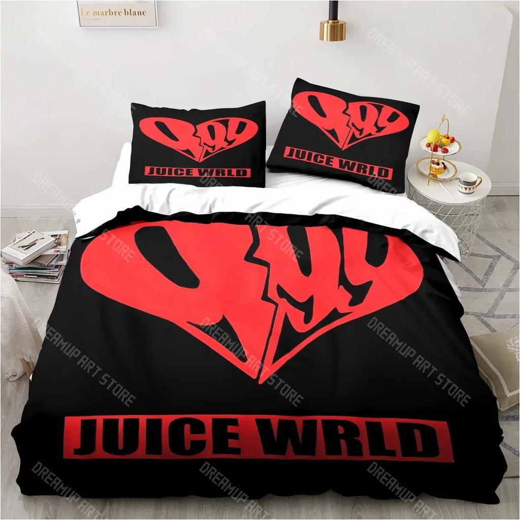 3D Rapper Juice Wrld 999 Bettwäsche-Set Bettdecke Bettwäsche-Sets Kissenbezug Bettbezug Kinderzimmer Bettwäsche-Set Luxus Geburtstag