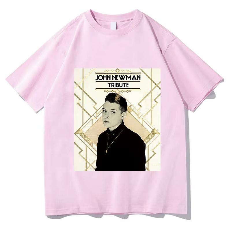 John NewUnisex Love me again Tour 2026 T-Shirt Sommer Kurzarm Rundhals Unisexs T-Shirt Streetwear Hip Hop Sänger Grafikdruck Shirt