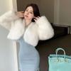 Autumn and Winter New Women's Short Environmentally Friendly Imitation Fox Jacket Young Plush Imitation Fur Top Fluffy Slim Fit