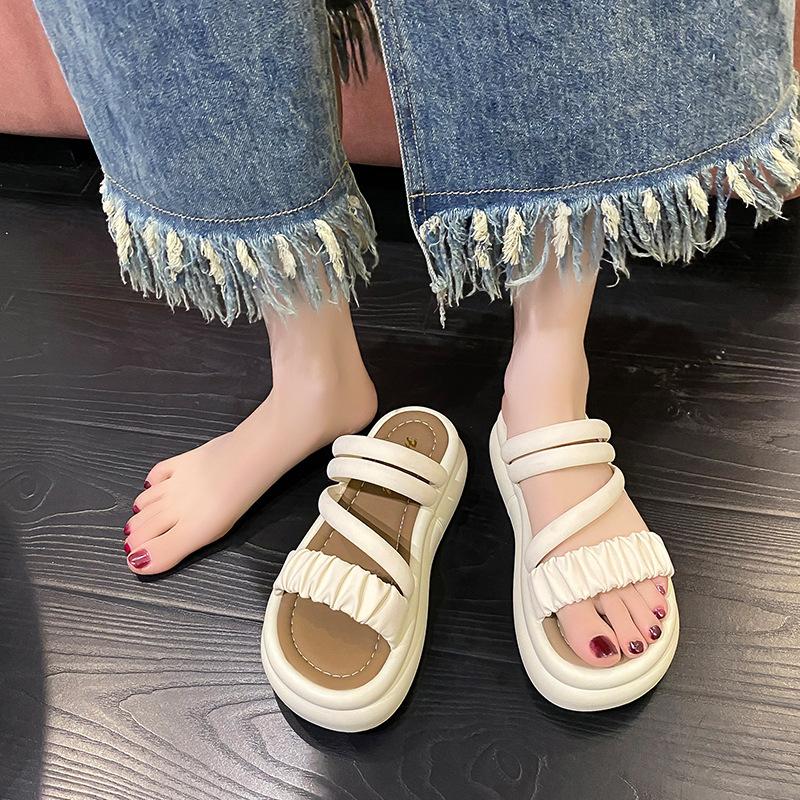 Platform sandals women's new summer wear exquisite fashion high sense with skirt beach two wear sandals