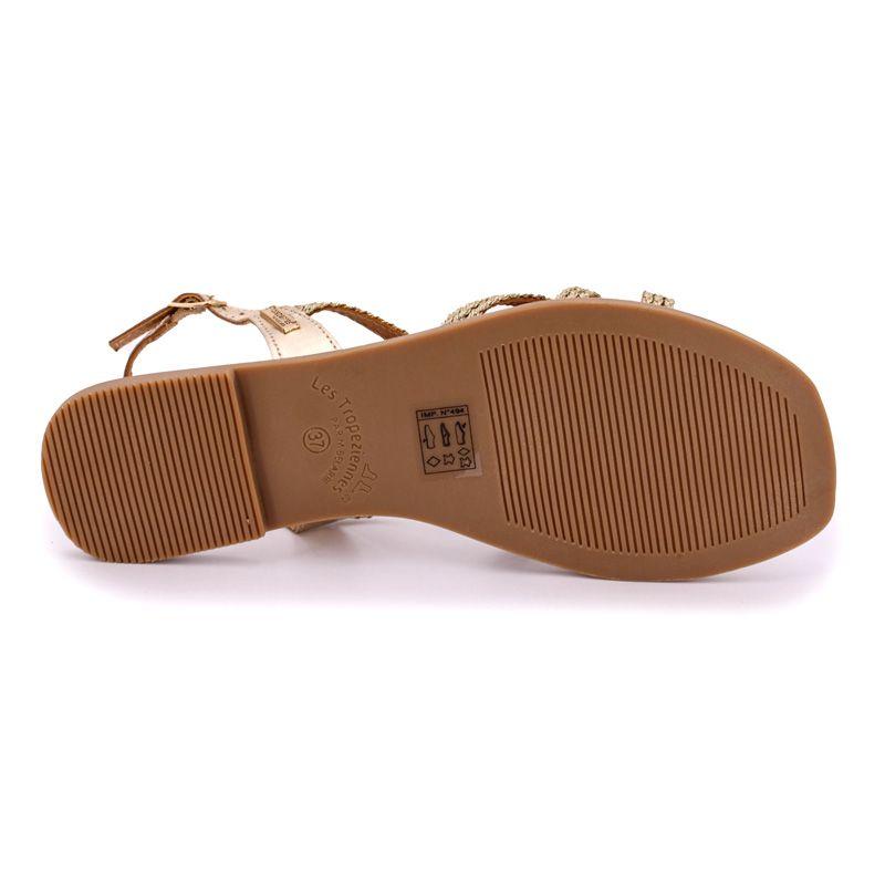 Sandales plates tressées Chomy dorées Femme LES TROPEZIENNES PAR M.BELARBI