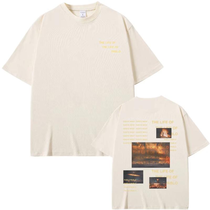 Best Famous Rapper Kanye West The Life of Pablo Graphic Tshirt Unisex Hip Hop Fashion Vintage Tshirts Unisex Loose Oversized T Shirt