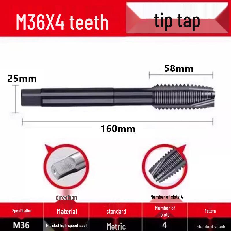 Cobalt Nitride Spiral Tap for Stainless Steel (Drill Bit: M4, M5, M6, M8, M10)