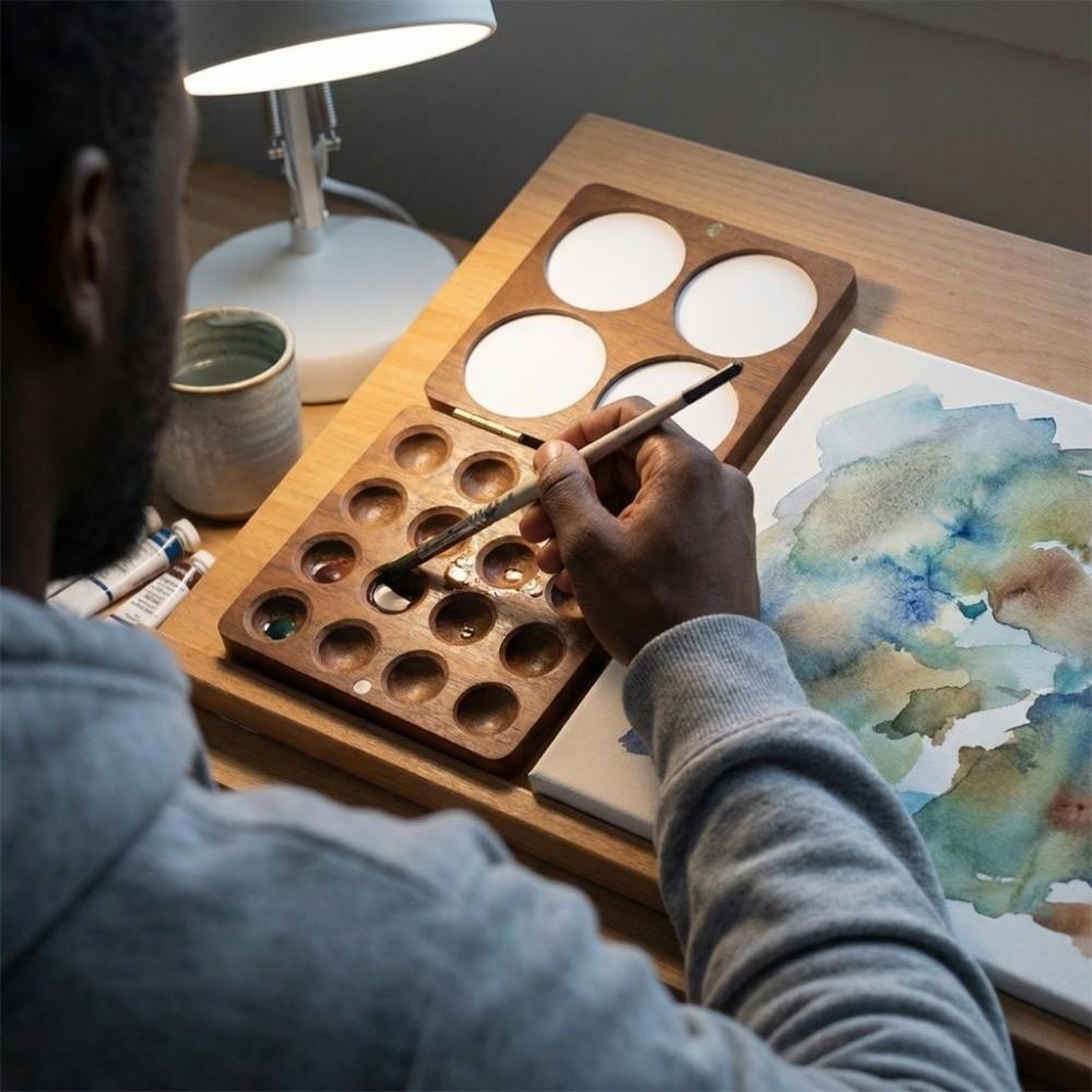 Mini Paint Box Compact Mixing Paint Tray Integrated Tray Pocket Palette  Sketch Painting