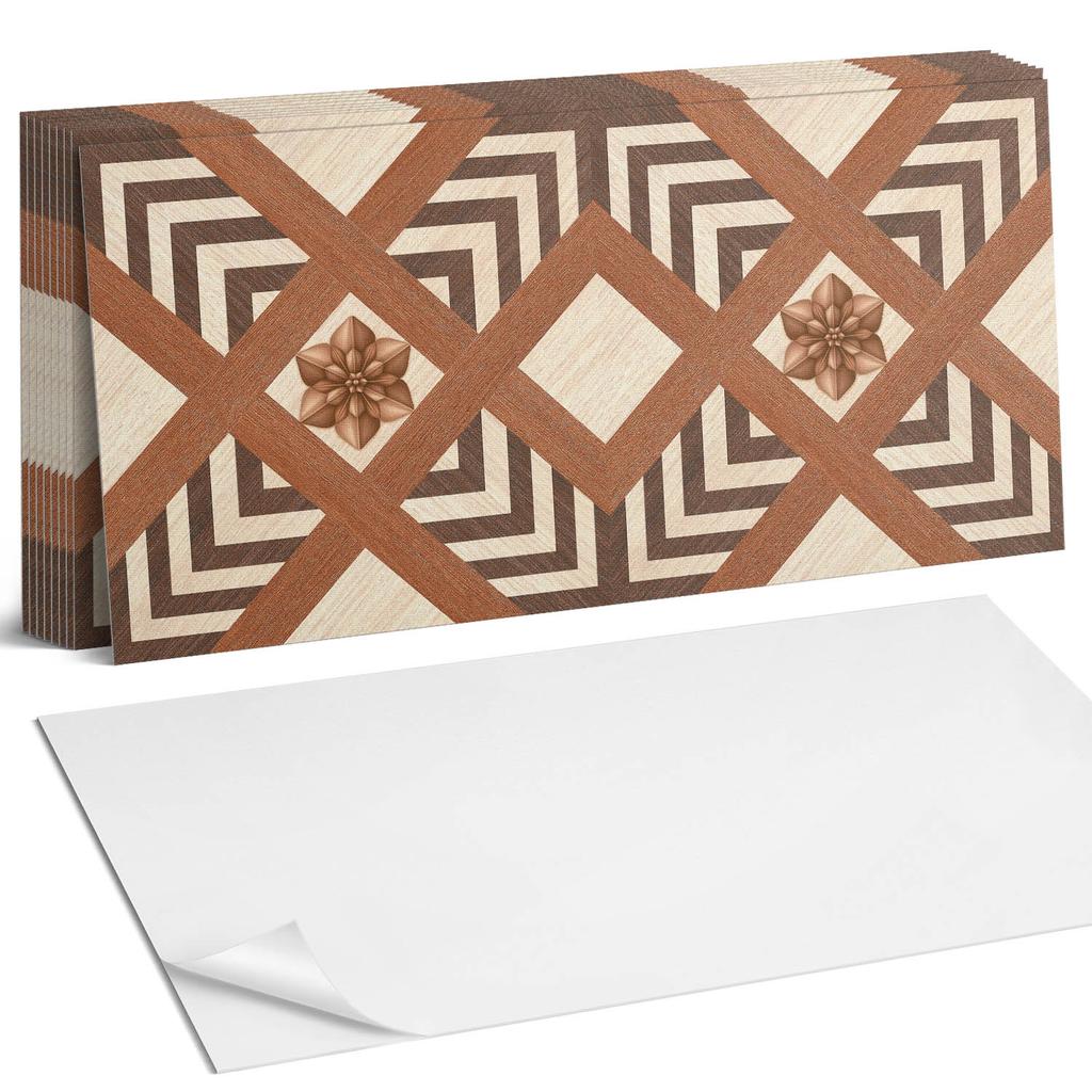 Samoprzylepne Kafelki Winylowe - Dekoracja Z Nadrukiem Wzór Z Geometrycznymi Motywami 10X40X20 Cm