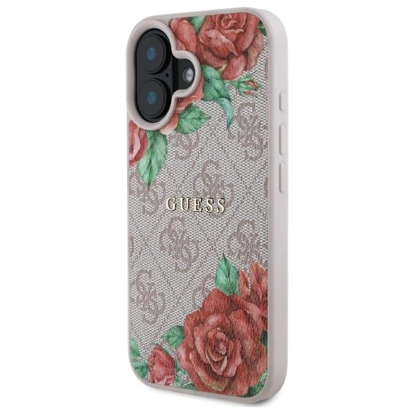 Guess Guhmp16Sp4Ropemcp Iphone 16 6.1   Różowy/Pink Hardcase 4G Flowers Print Magsafe