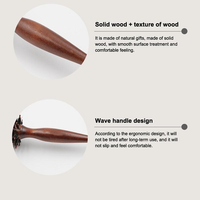 10/12/14Rows Anti Static Wood Boar Bristle Hair Round Brush Hair Dryer Styling Tool Teasing Brush For Hair Curly Comb Hair Brush