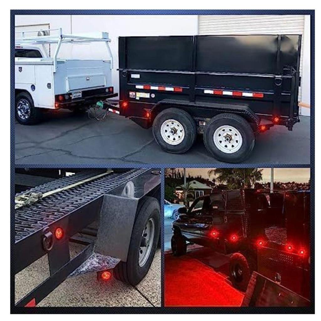 2PCS LED Trailer Side Marker Lights 12V Waterproof Red Chicken Clearance Button Lights for Truck Semi Trucks Freightliner – Universal Fit