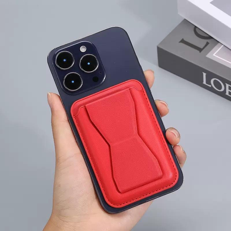 For iphone 16-12 magnetic card case holder back folding card leather butterfly mobile phone card case