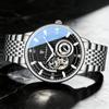 POEDAGAR Fashion Business Men Automatic Mechanical Watch Waterproof Luminous Hollow Tourbillon Male Clock Steel Strap Men's Watches