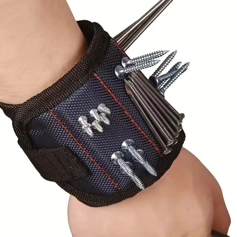 Magnets Magnetic Wristband 3/5 Rows Magnetic Wrist Belt Holding Screws Magnetic Pickups  Tool Bag