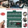 53pc/46pc Car Repair Tool Kit 1/4-Inch Socket Set Car Repair Tool Ratchet Torque Wrench Combo Auto Repairing Set Mechanic Tools
